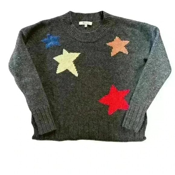 Madewell Starry Night Pullover Sweater 100% Merino Wool Sz XXS - Picture 3 of 7